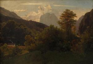 SEIDEL Franz,Alpenlandschaft stimmungsvoller Blick auf einen mä,19th century,Mehlis DE 2020-02-27