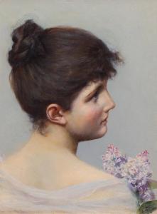 SEIFERT Alfred 1850-1901,Lady with Lilac Bouquet,im Kinsky Auktionshaus AT 2021-12-14