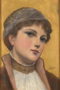 SEIFERT Alfred 1850-1901,Portrait of a Girl on Gold Ground,Palais Dorotheum AT 2022-09-08