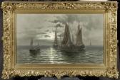 SEIFERT Alfred 1850-1901,Sailing boat in the night,Galerie Koller CH 2010-03-22