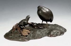 SEIGYO Izumi 1800-1900,A bronze group of quail,Christie's GB 2007-05-02
