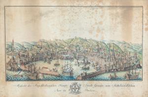 SEITNER Benedict,Hauptansicht von Genua mit Hafen und Segelbooten,Palais Dorotheum 2014-11-20