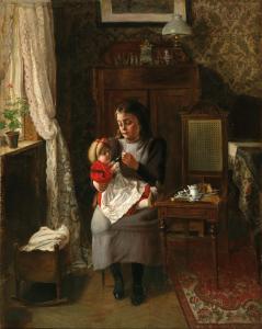 SEITZ Anton 1829-1900,Die Puppenmutter,1897,Palais Dorotheum AT 2022-06-20