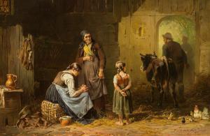 SEITZ Anton 1829-1900,THE POOR PEASANT FAMILY,im Kinsky Auktionshaus AT 2023-06-20