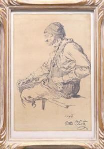 SEITZ Otto 1846-1912,Bauer, auf einer Bank sitzend,1896,Scheublein Art & Auktionen DE 2021-07-02