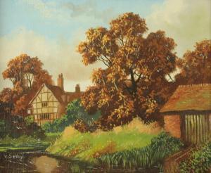 SELBY Vincent 1919-2004,Landscape with Tudor building,Wright Marshall GB 2018-03-27