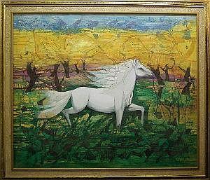 SELIM 1900,White stallion in a landscape,Rosebery's GB 2014-10-04