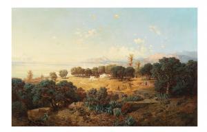 SELLENY Josef,A View of Cape Circeo near Terracina, Monte Circeo,1855,Palais Dorotheum 2022-12-12