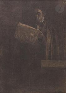 SELLIER Charles François 1830-1882,Portrait d\’homme au journal,Ader FR 2023-03-23