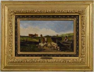 SELLMAYR Ludwig 1834-1901,Calling the Livestock Home,Brunk Auctions US 2019-12-05