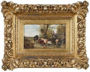 SELLMAYR Ludwig 1834-1901,Cows in a Stream,Brunk Auctions US 2023-02-02