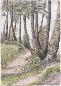 SELLS Alfred 1824-1910,Palmenhain bei San Francisco bei Las Palmas,Galerie Bassenge DE 2015-05-29
