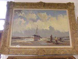 SELMAN Frank,Coastal scene with figures digging for worms,Smiths of Newent Auctioneers GB 2015-10-02