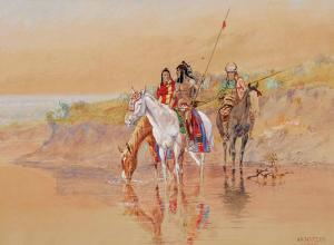 SELTZER Olaf Carl 1877-1957,Scouts at Waterhole,1909,Scottsdale Art Auction US 2024-04-12