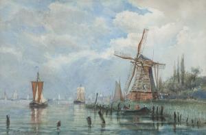 SEMBACH Auguste Ernest 1854,Windmill at the water's edge,Bonhams GB 2016-06-22