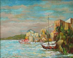 SEMBDNER Frantisek 1910-1977,Sailing Boat near The Coast,Vltav CZ 2017-09-21
