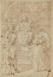 SEMINO Ottavio 1520-1604,La Madonna in trono con il Bambino, San Cristoforo,Boetto IT 2020-07-07