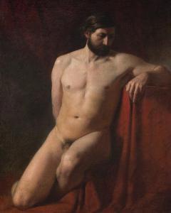 SEMIRADSKY GENRIKH 1843-1902,Male Nude with a Drape,1865,MacDougall's GB 2014-11-26