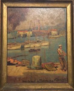 SENCHET Victor 1879-1973,Dans le port de Toulon,1910,Rossini FR 2016-03-07