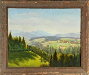 SENDNER Willi 1900,Sommerliche Hügellandschaft mit Gehöft,1945,Allgauer DE 2016-11-10