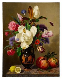 SENFF Carl Adolf 1785-1863,A bouquet of assorted flowers in an Athenian red-f,Sotheby's 2022-01-28