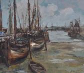 SENGIER ACHILLE 1886-1964,harbour scene Zeebrugge,1940,Burstow and Hewett GB 2010-11-17