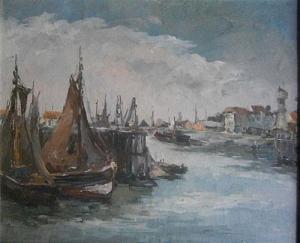 SENGIER ACHILLE 1886-1964,Port d'Ostende,Campo & Campo BE 2014-04-30