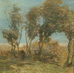 SENIOR Mark 1864-1927,a figure under coastal trees on a breezy day,Bonhams GB 2005-11-01