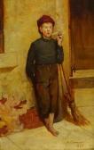 Senior Mark 1862-1927,Portrait of a Boy Smoking a Pipe,1886,David Duggleby Limited GB 2020-11-06