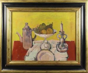 SENIOR William 1927,Still life with tazza of fruit, coffee pot and can,Canterbury Auction 2020-06-06