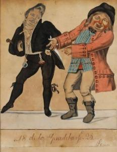 SENN Johannes 1780-1861,\“De to spradebasser\”. The two Dandies,1825,Bruun Rasmussen DK 2021-02-22