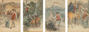 SENN Johannes 1780-1861,Four renderings of William Tell,Bruun Rasmussen DK 2021-11-01