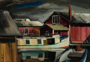 SEPESHY Zoltan 1898-1974,Harbor Scene,Barridoff Auctions US 2022-08-20