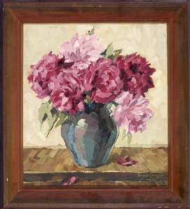 SEPP Orgler 1907-1943,Rote Pfingstrosen in blauer Vase,1935,Allgauer DE 2009-07-10