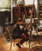 Serafim Dimitrie 1862-1931,In the Workshop,1916,Artmark RO 2017-12-19
