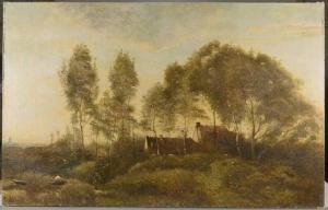 SERBAROLI Hector Ettore,A rural landscape with two buildings in a patch of,Chait 2020-01-18