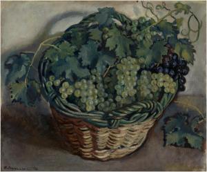 SEREBRIAKOVA Zinaida Yevgenievna,Still Life with a Basket of Grapes,1928,MacDougall's 2023-06-21