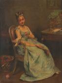 SERELAZ Marie 1800-1800,Jeune femme aux colombes,Millon & Associés FR 2010-06-28
