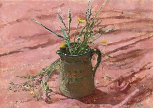 SERGEANT Carolyn 1937-2018,Still life with wildflowers in a jug,1991,Woolley & Wallis GB 2022-05-31