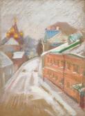 Sergei Ivanovich Lobanov 1887-1943,A Moscow Street in Winter,1916,MacDougall's GB 2011-12-01