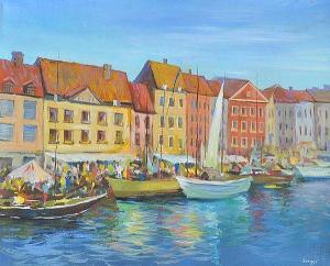 SERGEI J,FISHING BOATS BY THE MARKET,Ross's Auctioneers and values IE 2016-05-18