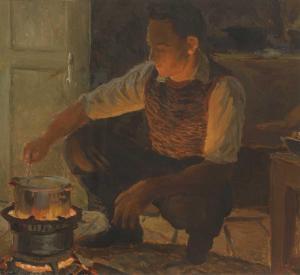 SERGEI Zakharovich Gatin 1923-2001,Time to Cook, Preparing for Food,1957,Sworders GB 2023-08-13