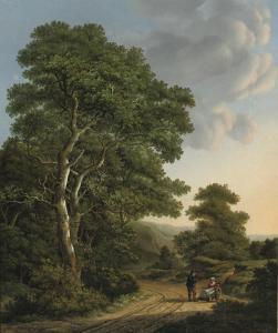 SERNÉ Adrianus 1773-1847,Travellers resting in a wooded landscape,1818,Christie's GB 2008-09-09