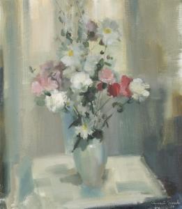 SERNEELS Clement 1912-1991,DAISIES AND ROSES IN A VASE,1975,Stephan Welz ZA 2023-11-22