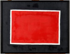SEROLLE Jean 1931,Carré rouge sur fond noir.,Osenat FR 2023-03-19