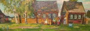 SEROV Vasily 1884-1959,Villagers by the side of a group of cottages,Rosebery's GB 2008-01-08