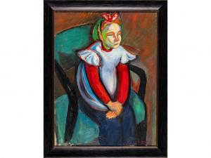 SERRA Antoine 1908-1995,Portrait d'une petite fille rêveuse,Hôtel des ventes d'Avignon FR 2024-03-22