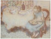 SERRA CASTELLET Francesc 1889-1969,Joven sentada en la mesa,Subarna ES 2015-05-28