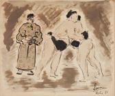 SERRA Eudald 1911-2002,Luchadores de sumo,1938,Balclis ES 2017-10-25