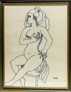 SERRA Jordi 1942,Desnudo femenino sobre taburete,Bonanova ES 2015-11-12
